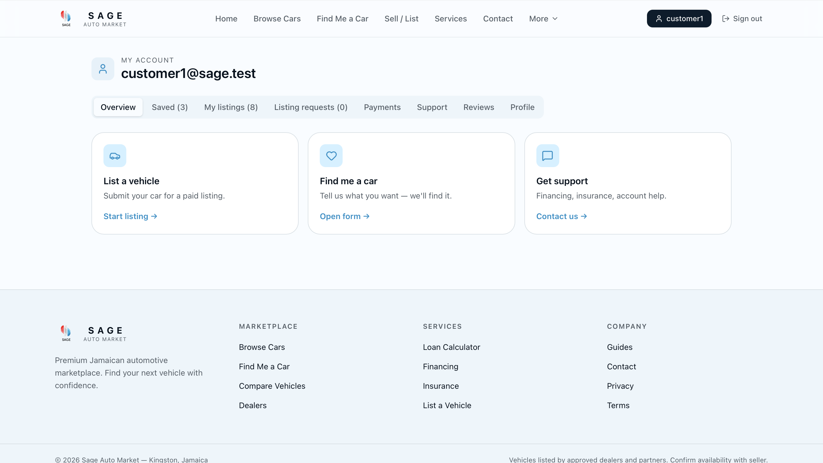 SAGE AutoMarket listing detail